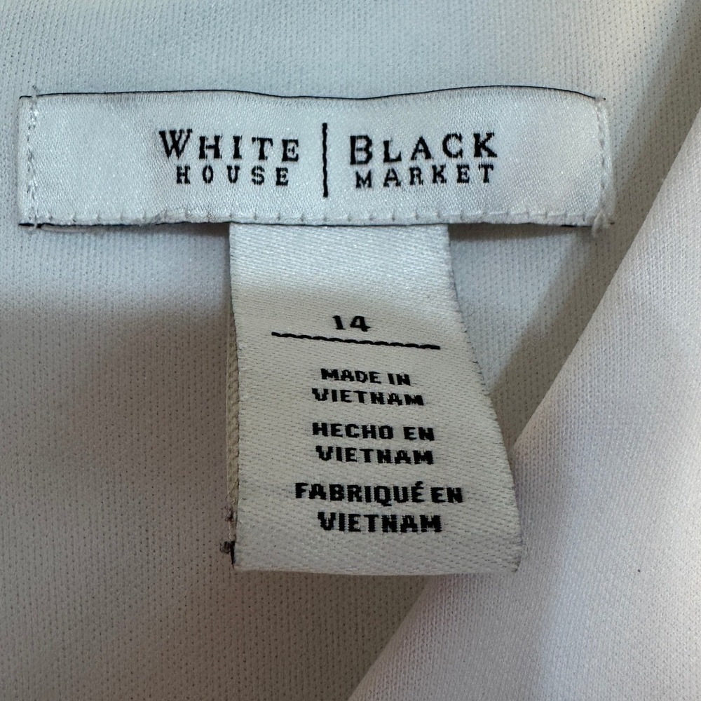 White House Black Market Sheath Dress Scuba White Black Floral Cocktail Party 14 - Picture 4 of 7